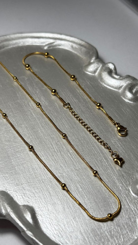 دستبند و گردنبند توپی ماری طلایی